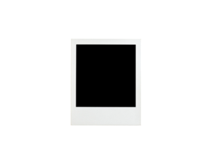 Classic white instant photo frame with a blank empty space for an image Retrostyle textured paper border.