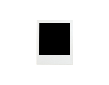 Classic white instant photo frame with a blank empty space for an image Retrostyle textured paper border.