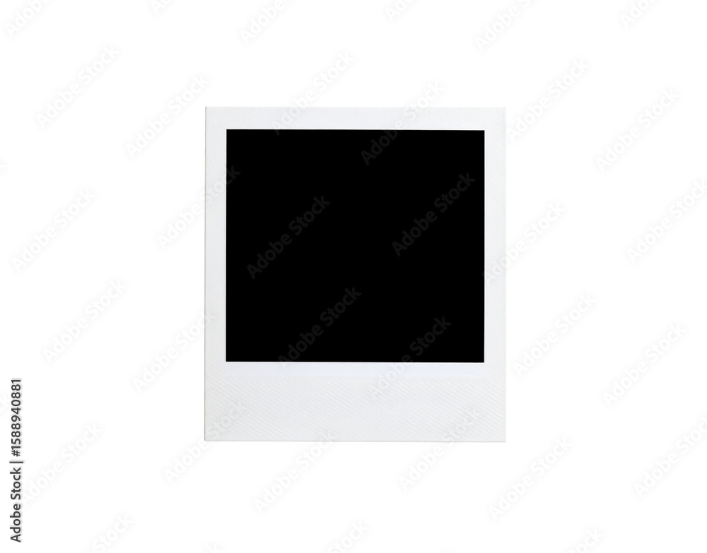 Aufkleber classic white instant photo frame with a blank square center and a textured bottom border.