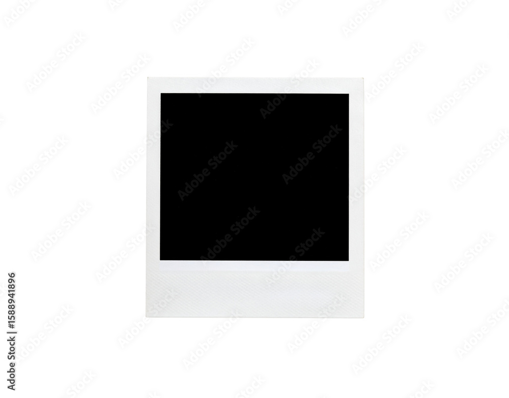 Aufkleber empty white instant film frame with a classic square format and textured border.