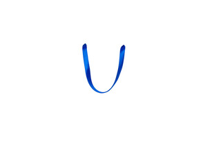 Obraz premium Elegant Ushaped loop of a shiny royal blue satin ribbon.