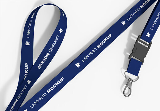 Lanyard Mockup Flat Lay