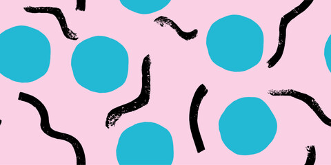 Abstract shapes on a pink surface pattern