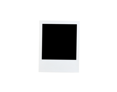 Retrostyle blank white instant film frame with a textured border.