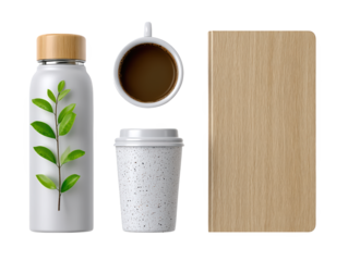 Rustic charm, wooden cutting board and ceramic mug create a cozy kitchen scene wooden