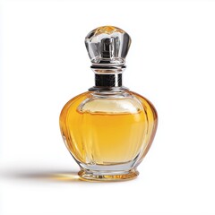 Elegant vintage perfume bottle with amber liquid