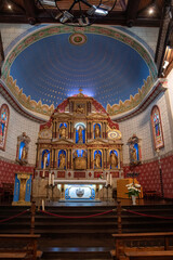 interior of the eglise de notre dame in ainhoa in spain basque