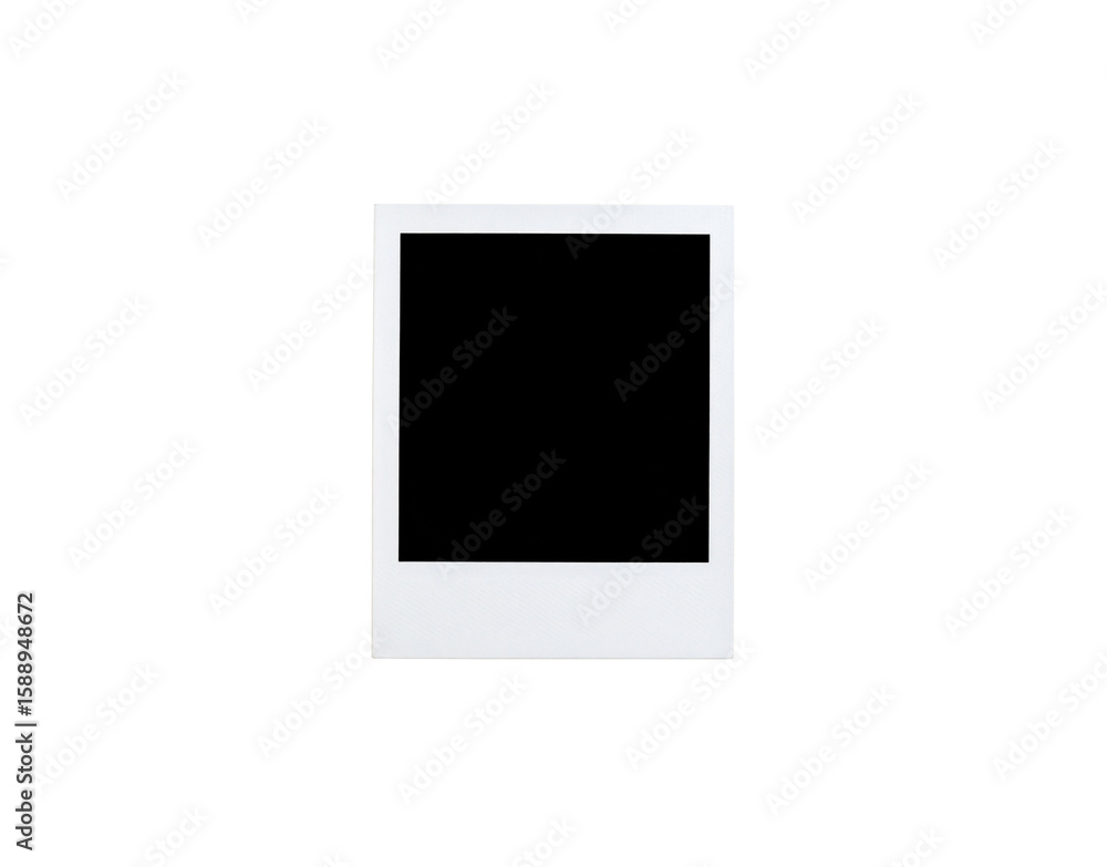 Poster single blank white instant photo frame with classic retro style and empty space for an image.