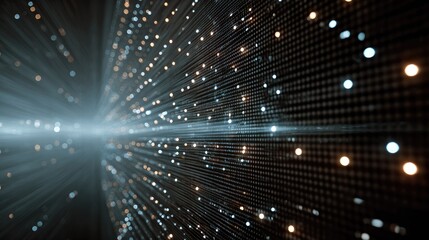 Fototapeta premium Abstract digital grid with light rays