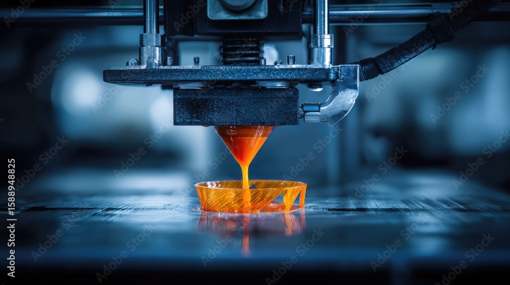 Aufkleber d printer in operation creating intricate prototype components from advanced materials