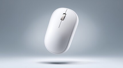 Floating computer mouse against a minimalist background showcasing design