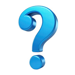 Blue 3d question mark icon for information search help support inquiries digital symbol illustration