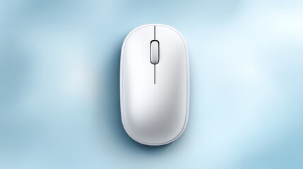 White computer mouse on a soft blue background for tech imagery