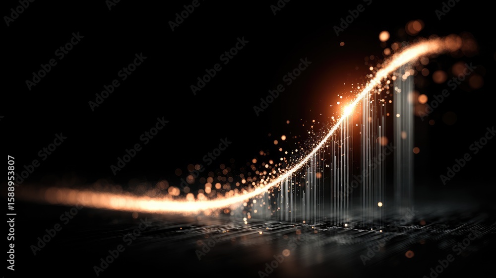 Aufkleber digital innovation chart with rapid tech growth line and glowing nodes
