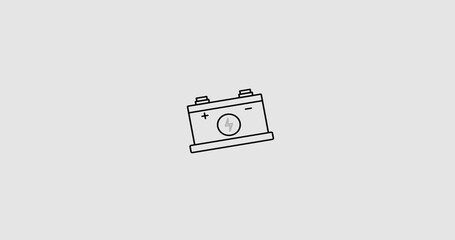 Animated inverter icon representing backup power, energy conversion, and uninterrupted electricity supply. Ideal for use in smart home systems, energy management apps, electrical equipment tutorials, 