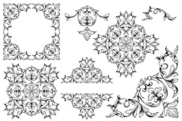 Frames And Borders Classical baroque vector of vintage element for design Decorative design element filigree calligraphy vector You can use for wedding decoration of greeting card