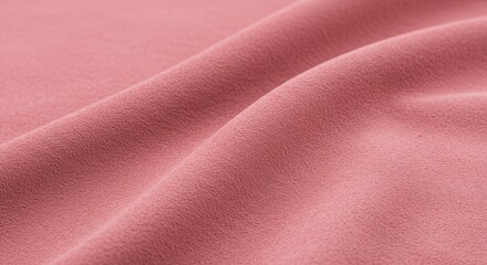 Elegant Soft Pink Suede Texture Background with Draped Fabric and Gentle Waves