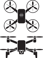 Flying Drone Silhouette Vector

Quadcopter Technology Illustration

Remote-Controlled Drone Design

Modern Drone in Flight Graphic

Aerial Drone Silhouette Art