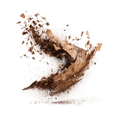 Dark brown liquid splashing,  abstract