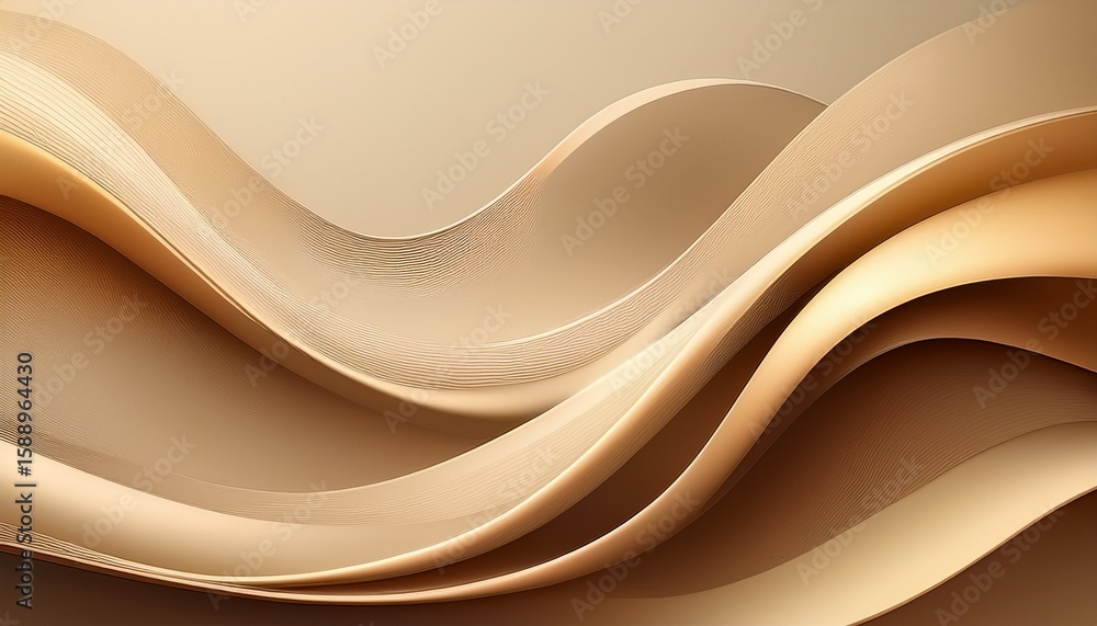Poster elegant beige abstract background with smooth flowing curves for design projects and creative inspir