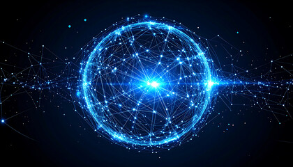 Obraz premium visualization of a subatomic particle or a complex data network