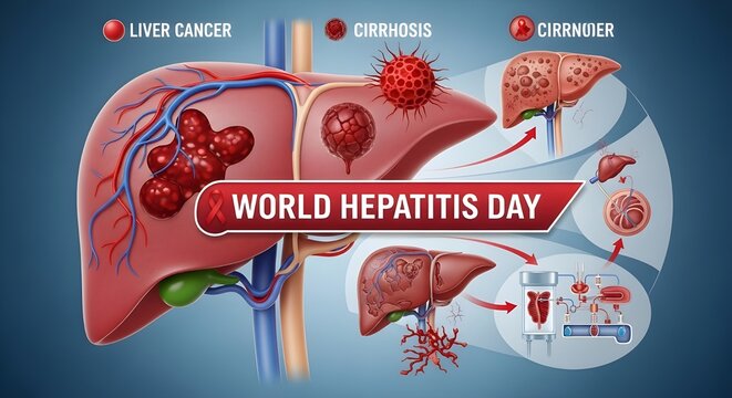 World Hepatitis Day Awareness Concept Created with Generative AI