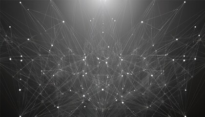Fototapeta premium abstract digital background of points and lines glowing grey plexus