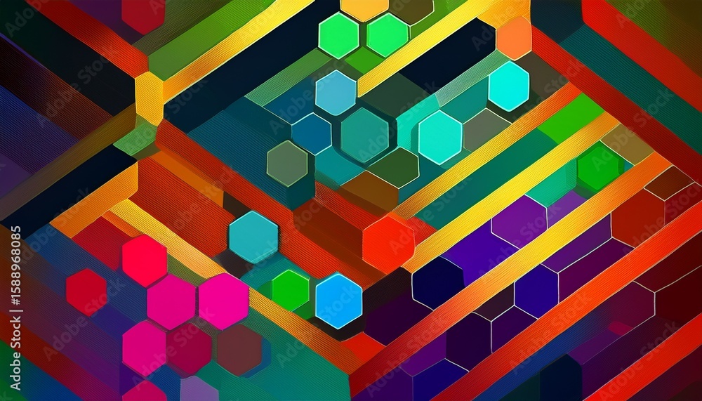 Poster background with hexagons abstract texture