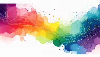 rainbow coloured alcohol ink background with splatters