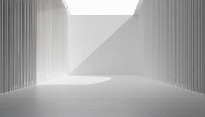 abstract interior design of modern architecture with empty floor and white wall background 3d rendering