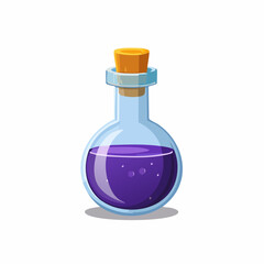 Magic potion bottle or Halloween witch elixir and poison drink
