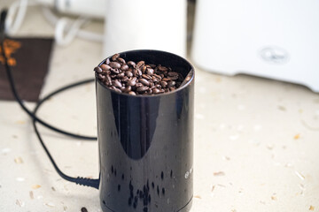 coffee grinder with coffee beans
