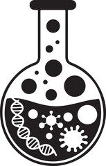 chemistry flask icon silhouette on white backgroun