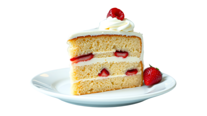 Victoria Sponge cake slice transparent isolated background Patisserie bakery pastry shop menu desser