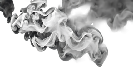 Set bundle white grey smoke vapor fume swirls and shapes texture transparent background isolated gra