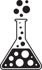 chemistry flask icon silhouette on white backgroun