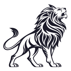 Obraz premium Tribal lion tattoo design isolated on white background