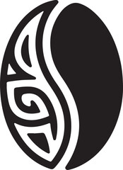 Coffee bean. Icon with reflection on white background