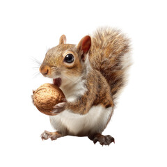 Gray squirrel holding a walnut