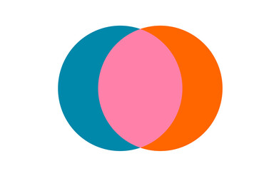 Overlapping abstract colorful circles with vibrant contrast for infographics, diagrams, or creative design layouts