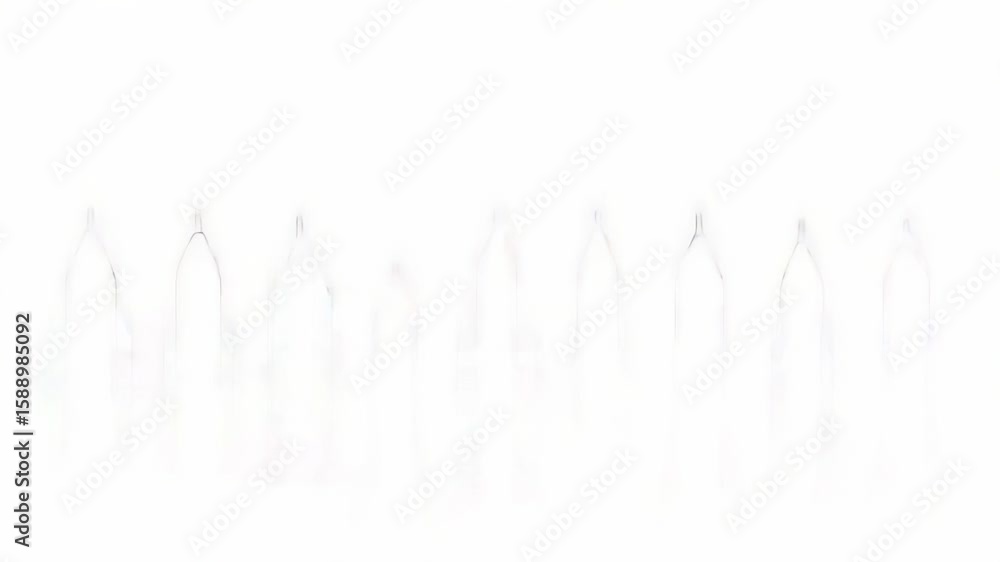 Poster illustration of multiple rockets in various stages of launch, with vibrant colors and dynamic motion