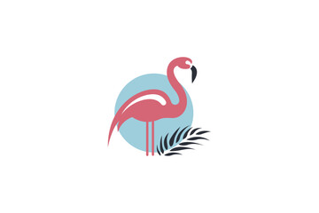 A graceful, stylized flamingo logo, capturing its elegant silhouette and distinctive pose. Emphasizes beauty, tropical flair, uniqueness, and a touch of sophistication, often with a vibrant pink palet