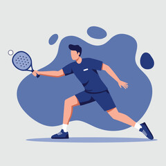 vector illustration of a man tennis player 