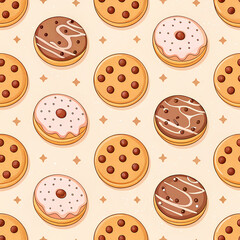 seamless pattern of Cookies