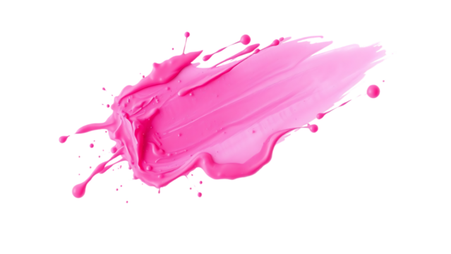 Abstract pink blue paint splatter shape transparent isolated background Art brush stroke vibrant tas