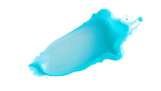 Abstract pale blue paint splatter shape transparent isolated background Art brush stroke vibrant tas - Powered by Adobe