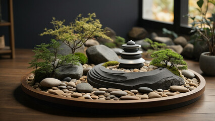 Serene Zen Garden with Textured Elements