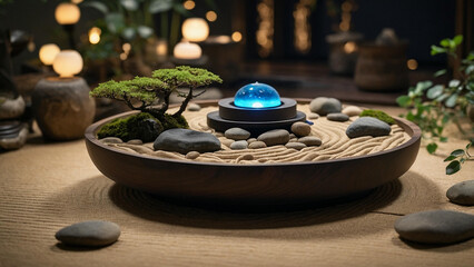 Serene Zen Garden Illustration with Adjustable Textures