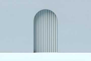 Obraz premium Minimalist archway design in light blue a modern architectural element for interior decoration