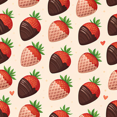 seamless pattern with strawberries